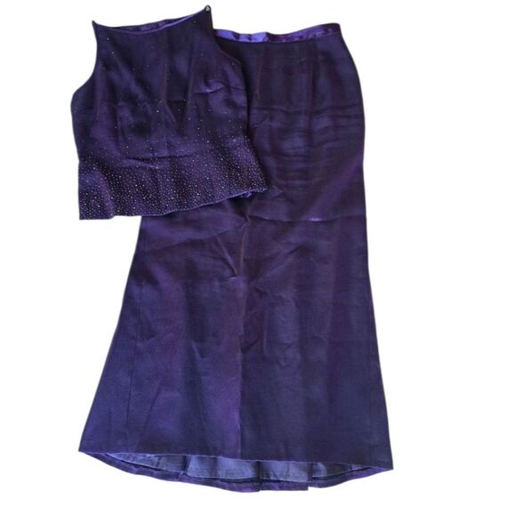 ALEX EVENINGS Women's Two Piece Set Violet Purple Sz 10P Embellished Gothic Y2k - Picture 1 of 13